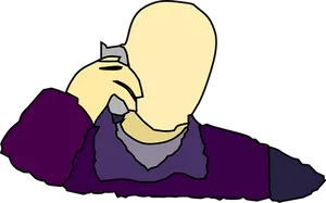 Cartoon Character Contemplative Pose PNG image