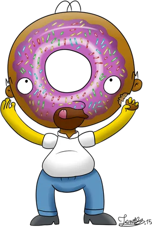 Cartoon Character Donut Head PNG image