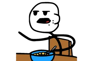 Cartoon Character Eating Cereal PNG image