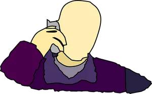 Cartoon Character Phone Call PNG image
