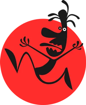 Cartoon Character Red Background PNG image