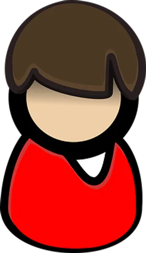Cartoon Character Red Dress Brown Hair