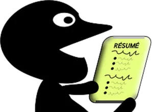 Cartoon Character Reviewing Resume PNG image