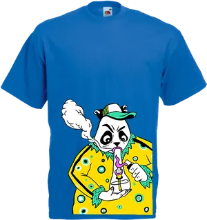 Cartoon Character Smoking T Shirt Design PNG image