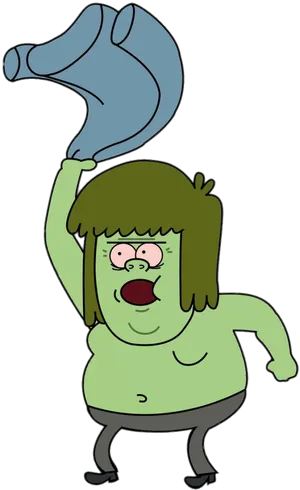 Cartoon Character Waving Sock PNG