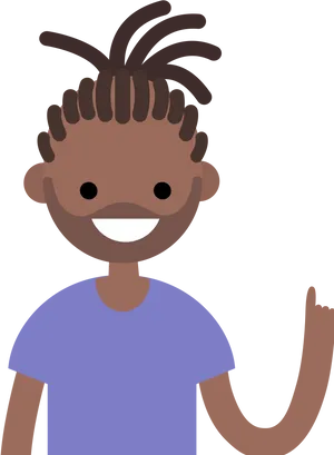 Cartoon Character With Dreads PNG image