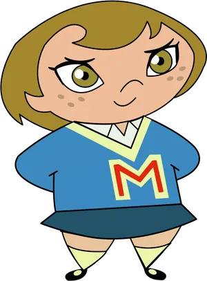 Cartoon Character With Letter M Sweater.png PNG image