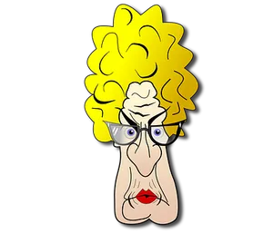Cartoon Character Yellow Hair Glasses PNG image
