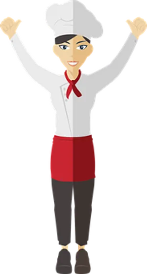 Cartoon Chef Celebrating Victory PNG image