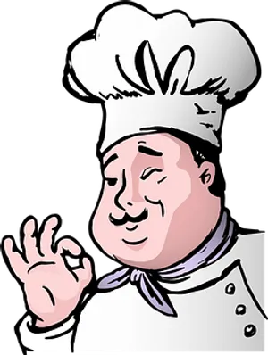 Cartoon Chef Giving Perfect Gesture