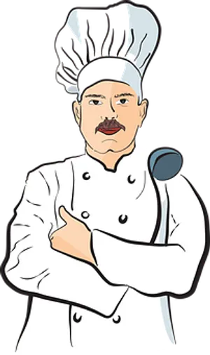 Cartoon Chef With Spoon PNG