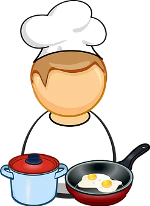 Cartoon Chefwith Cookware PNG image