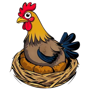 Cartoon Chicken In Nest Png 56 PNG image