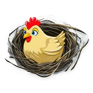 Cartoon Chicken In Nest Png Myl PNG image