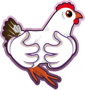 Cartoon Chicken Sticker PNG image