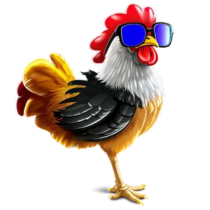 Cartoon Chicken With Sunglasses Png 06272024 PNG image