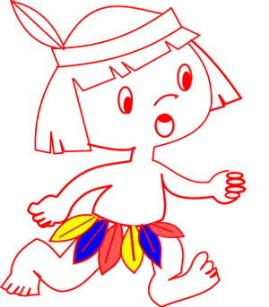 Cartoon Child Dancing Outline PNG image