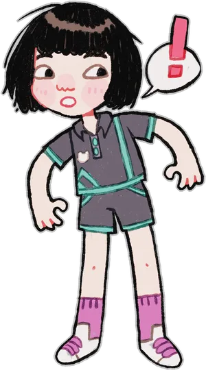 Cartoon Child Exclamation Bubble PNG