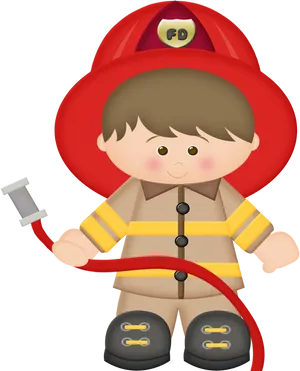 Cartoon Child Firefighter PNG image