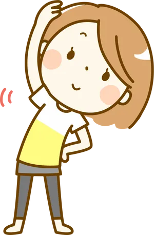 Cartoon Child Stretching PNG