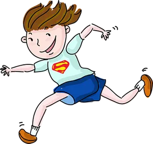 Cartoon Child Superhero Running