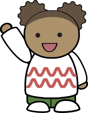 Cartoon Child Waving Hello PNG image