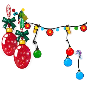 Cartoon Christmas Lights Arrangement Png 06282024 PNG image