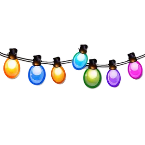 Cartoon Christmas Lights Garland Png Ipa PNG image