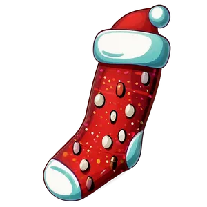Cartoon Christmas Stocking PNG 06132024