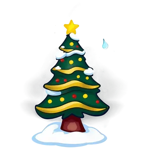 Cartoon Christmas Tree Celebration PNG 06132024