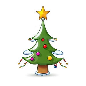 Cartoon Christmas Tree Celebration PNG 56