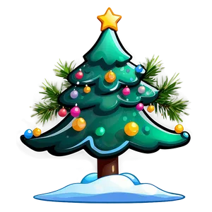 Cartoon Christmas Tree Celebration PNG 69
