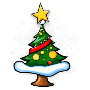 Cartoon Christmas Tree Celebration PNG Kqi
