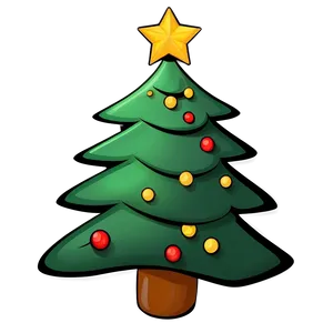 Cartoon Christmas Tree Outline PNG 61