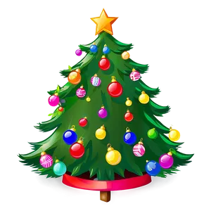 Cartoon Christmas Tree Transparent PNG 05262024