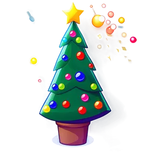 Cartoon Christmas Tree Transparent PNG 05262024