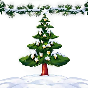 Cartoon Christmas Tree Winter Wonderland PNG Abr PNG