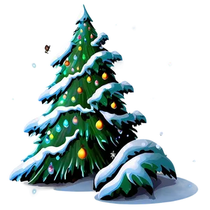 Cartoon Christmas Tree Winter Wonderland PNG Xoc16 PNG