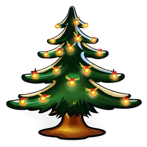 Cartoon Christmas Tree With Lights Png 44 PNG image