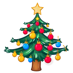 Cartoon Christmas Tree With Star PNG Ykc PNG