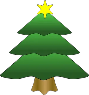 Cartoon Christmas Treewith Star