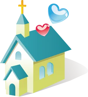 Cartoon Church Loveand Faith PNG image