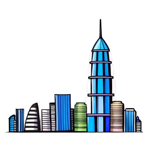 Cartoon City Skyline Png 06202024 PNG image