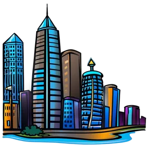 Cartoon City Skyline PNG 06202024 PNG