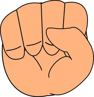 Cartoon Clenched Fist Illustration PNG image