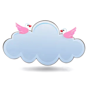 Cartoon Cloud With Birds Png Hns34 PNG image