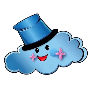 Cartoon Cloud With Hat Png Tgn PNG image