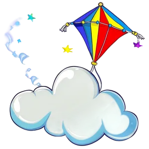 Cartoon Cloud With Kite PNG 9 PNG