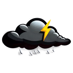 Cartoon Cloud With Lightning Bolt PNG Ygi98 PNG