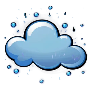 Cartoon Cloud With Raindrops PNG Koa